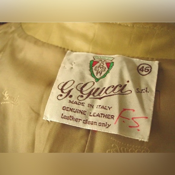 Ultra RARE Vintage GUCCI Leather VEST Statement Wardrobe Retro Mod 1960's GG Sm - Picture 8 of 9